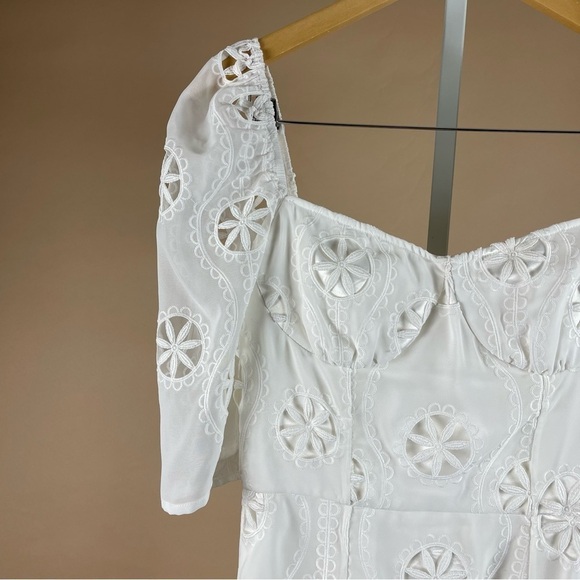 True Decadence Size 10 Daisy Floral Embroidered Boho Cap Sleeve Retro Maxi Dress - Picture 8 of 8